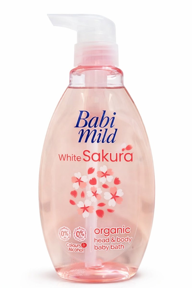 BABIMILD Ultra Mild White Sakura Head and Body Bath 380ml. - Image 1